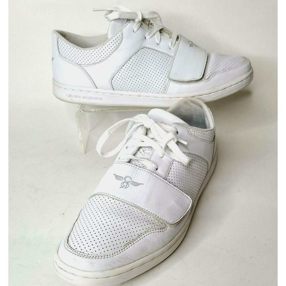 Creative Recreation Men's Sz 13 Cesario Lo White/Silver Leather Shoes CR4LOC